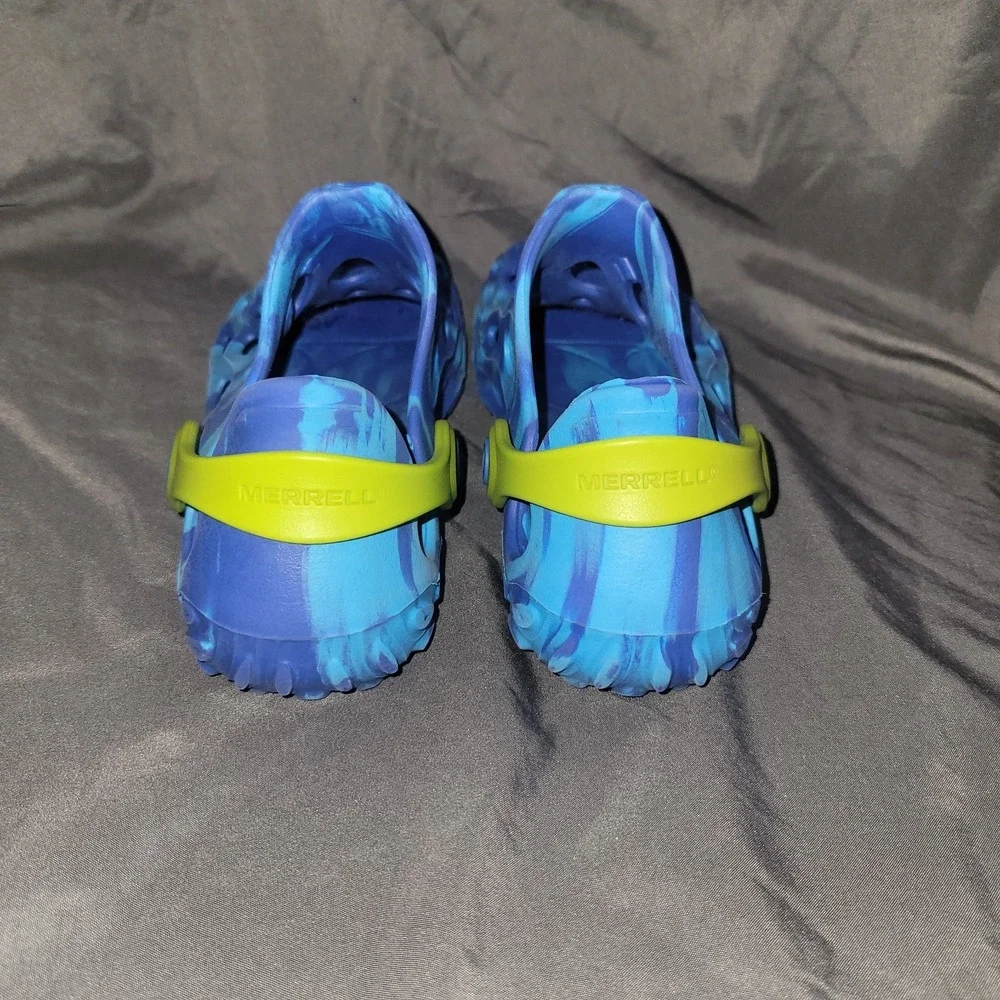 Merrell Kids Hydro Moc Shoes Size 1 Blue Green Water Slip On Sandals